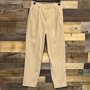 Liz Claiborne Women's Pleated Trousers in Khaki  8 Petite